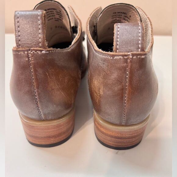 🐒 FREEBIRD Steven Mabel Brown snake Leather Distressed Slip On Oxford Shoes Sz 9 - Picture 8 of 13